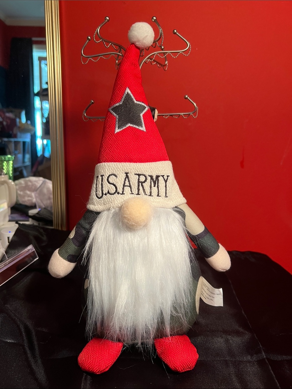 U.S. Army Red & Camo Holiday Gnome Plush - Picture 6 of 6